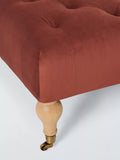 John Lewis Classic Square Footstool rust velvet, imported from the UK