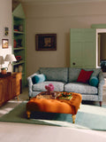 John Lewis Classic Square Footstool rust velvet, imported from the UK