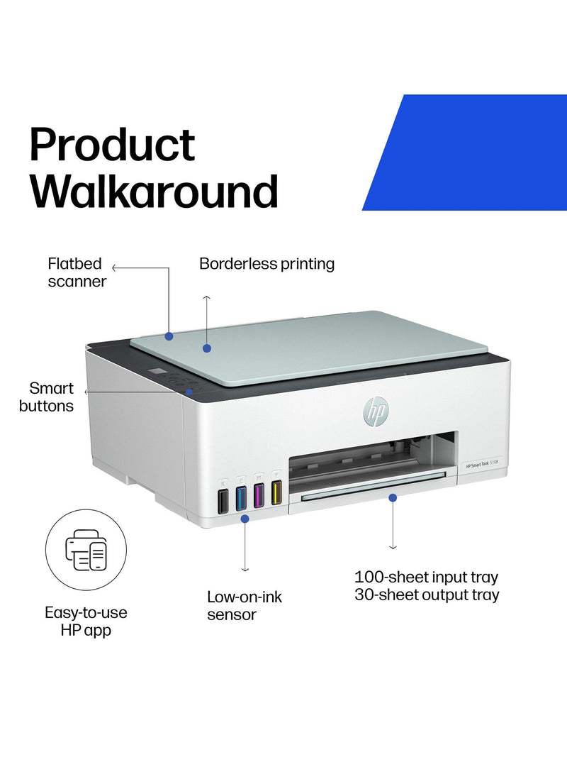 HP Smart Tank 5108 all-in-one wireless printer, UK version