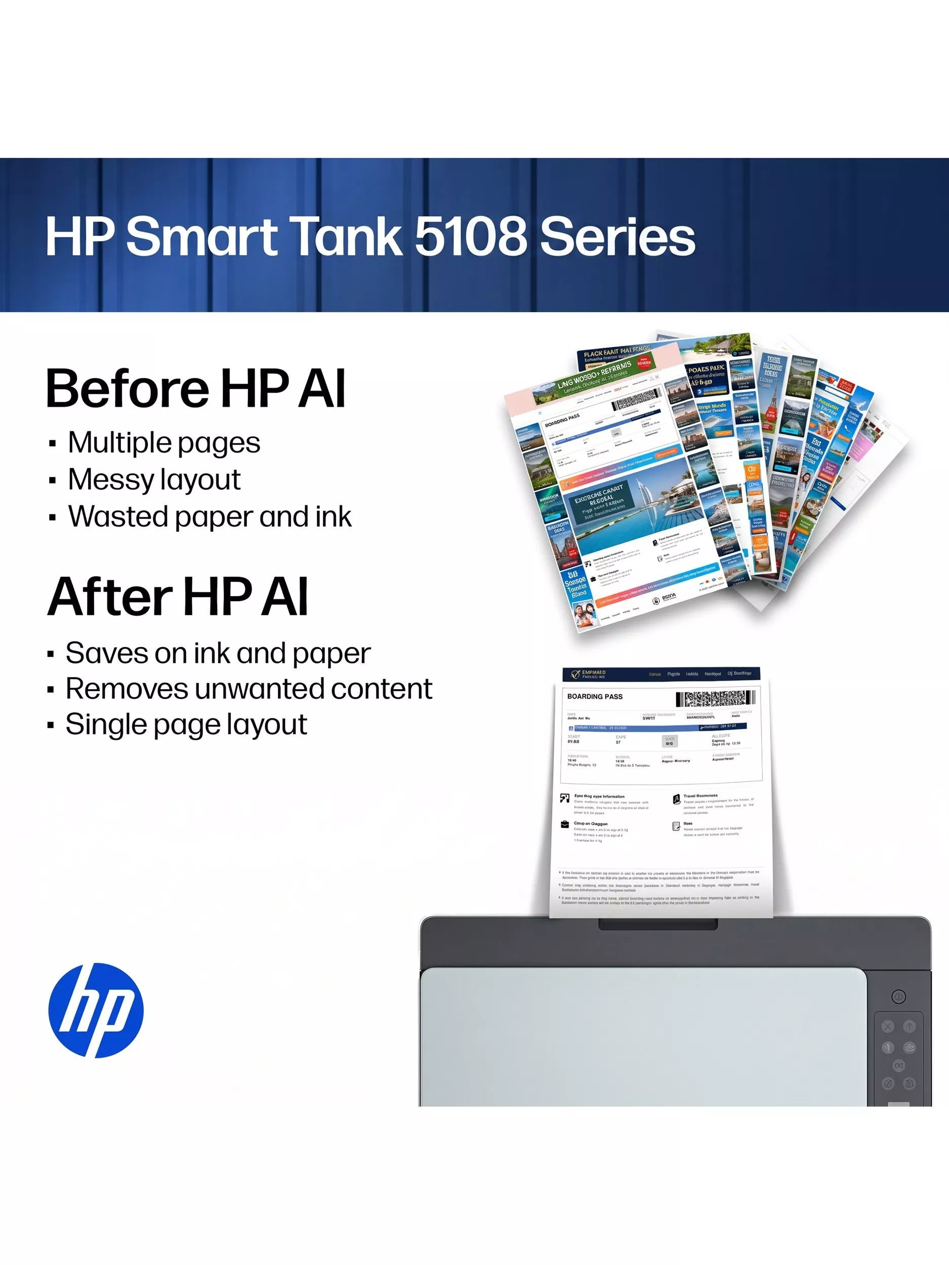 HP Smart Tank 5108 all-in-one wireless printer, UK version