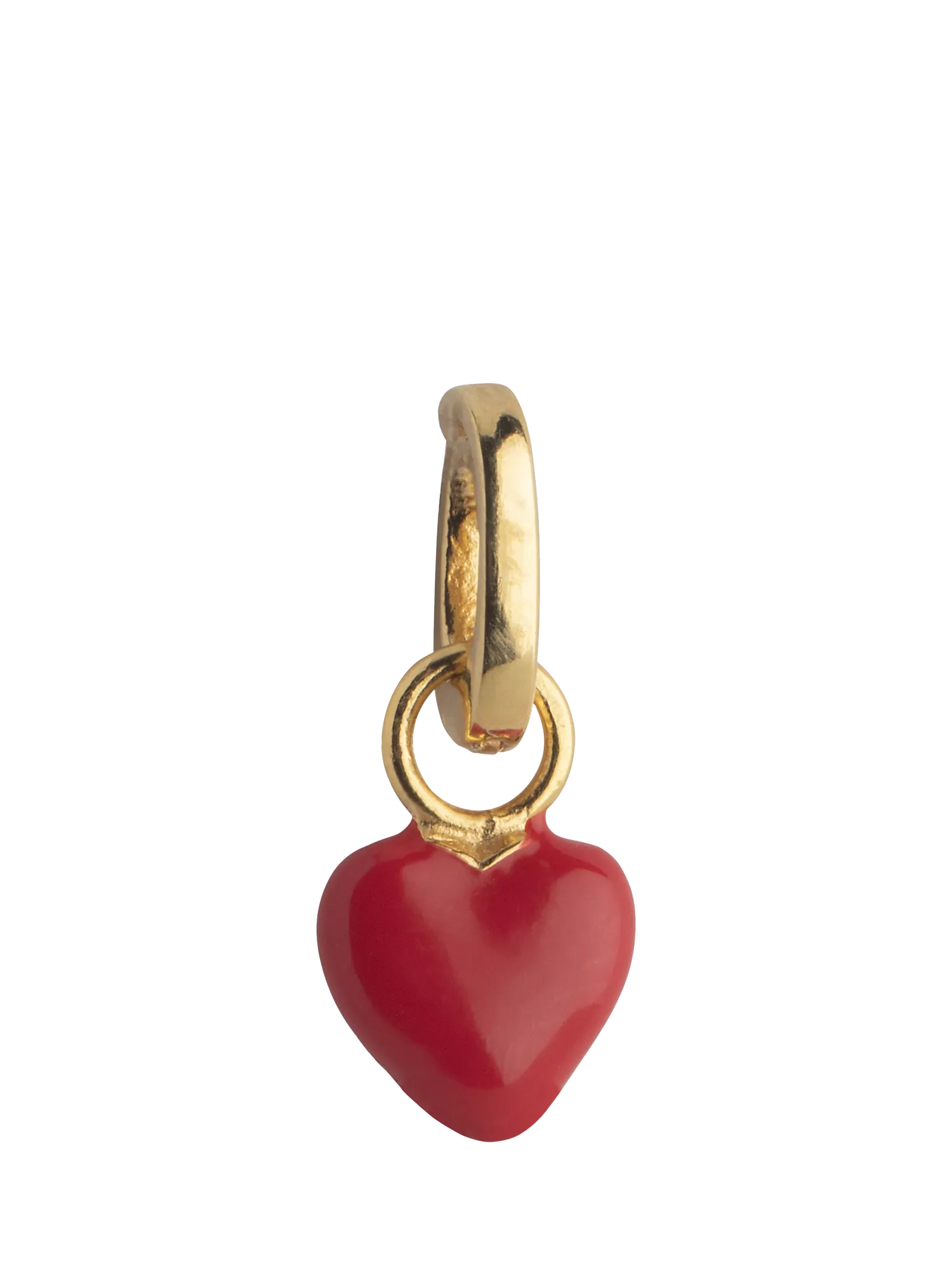 ENAMEL Copenhagen heart charm red enamel gold vermeil D6mm, UK version