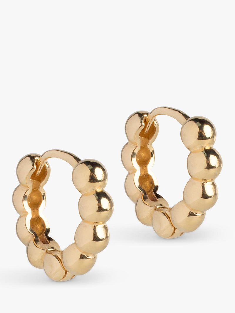 ENAMEL Copenhagen ball hoop earrings gold plated sterling silver 1.5cm, imported from the UK