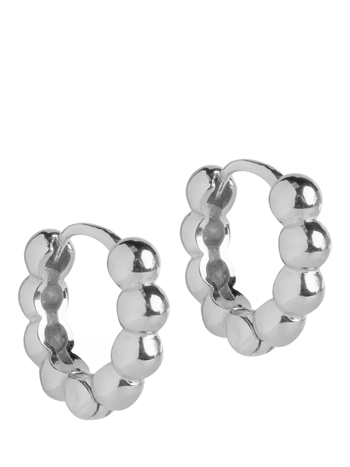 ENAMEL Copenhagen ball hoop earrings gold plated sterling silver 1.5cm, imported from the UK