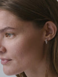 ENAMEL Copenhagen ball hoop earrings gold plated sterling silver 1.5cm, imported from the UK