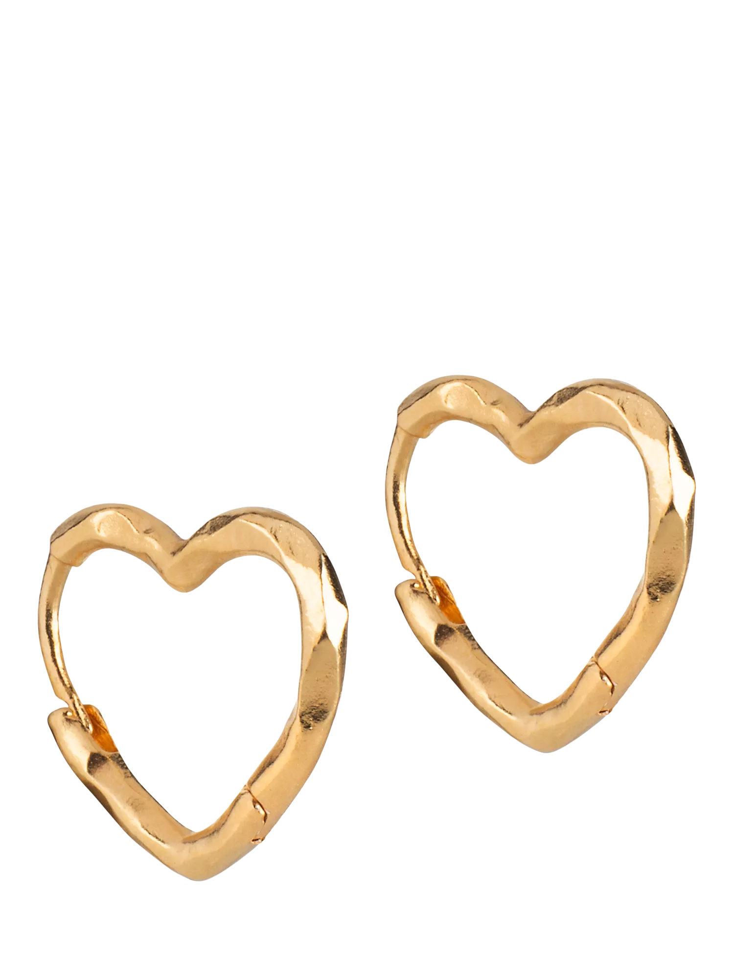 ENAMEL Copenhagen gold heart hoop earrings 14mm, UK version