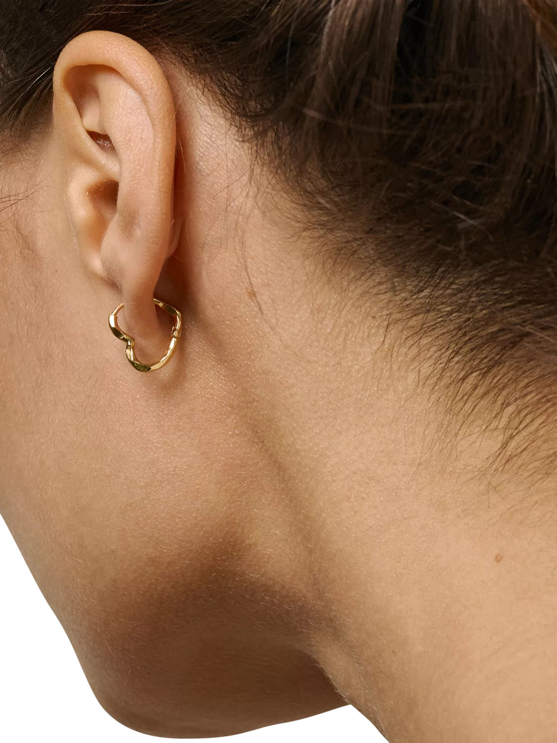 ENAMEL Copenhagen gold heart hoop earrings 14mm, UK version