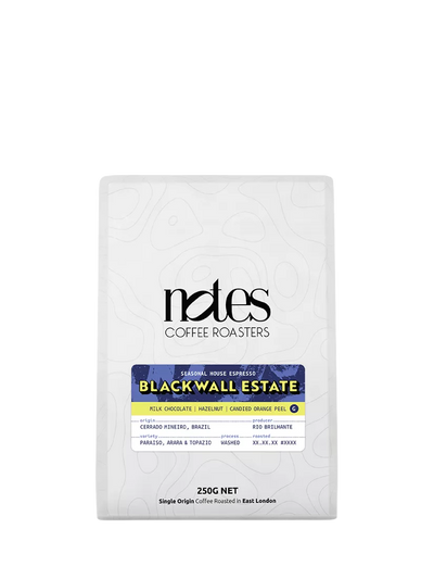 John Lewis beanz Notes Blackwall Estate Espresso Whole Bean Coffee, 250g- Buy online at McGrocer
