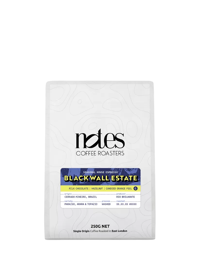 Notes Blackwall Estate whole bean coffee 250g (British brand)
