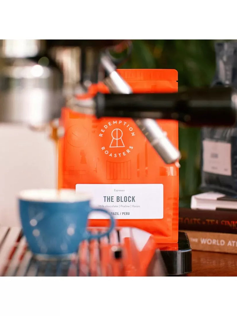 Redemption Roasters The Block whole bean coffee 250g, imported from the UK