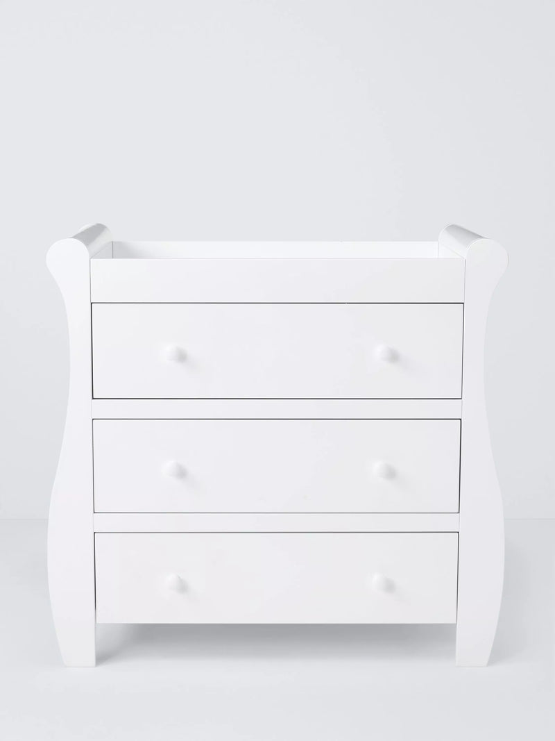 John Lewis Noa changing table dresser in white, imported from the UK