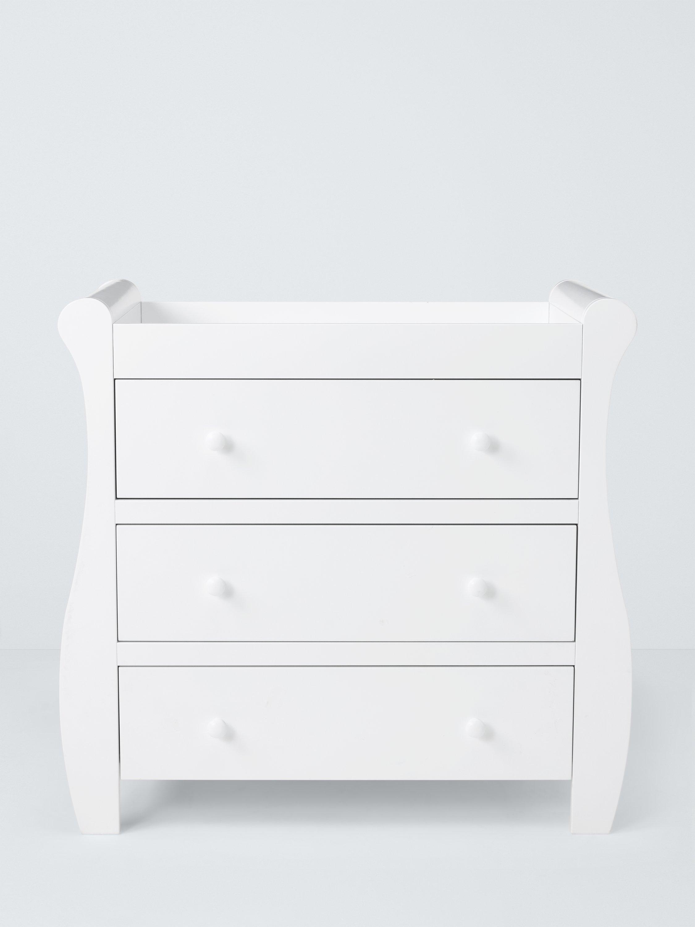 John Lewis Noa changing table dresser in white, imported from the UK