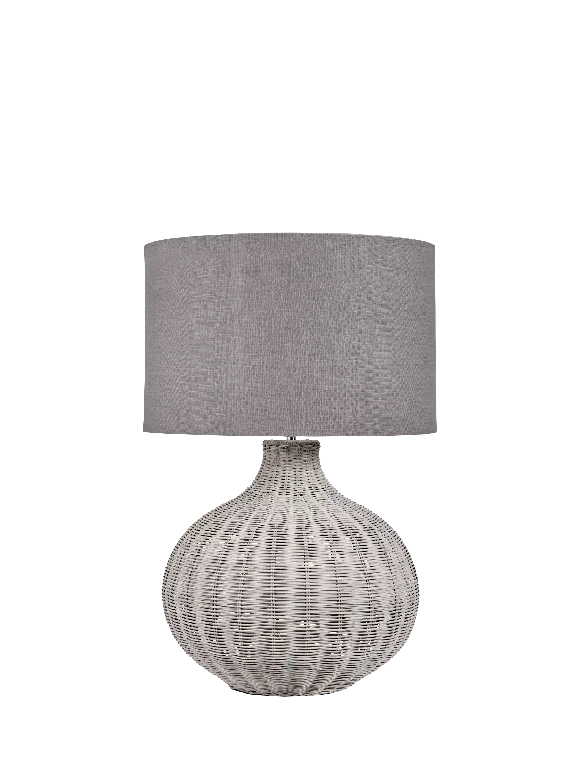 Pacific Allona woven rattan table lamp with linen shade - British product