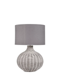Pacific Allona woven rattan table lamp with linen shade - British product