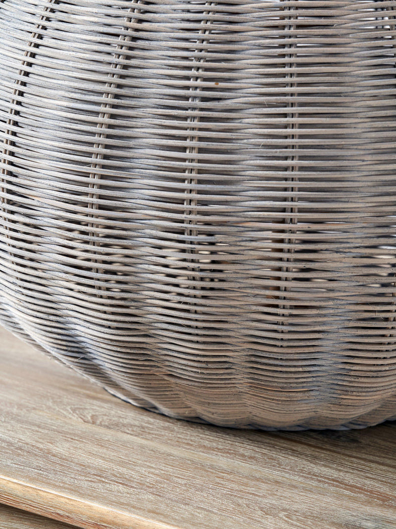 Pacific Allona woven rattan table lamp with linen shade - British product