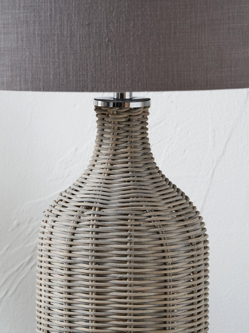 Pacific Anika woven rattan table lamp, UK version