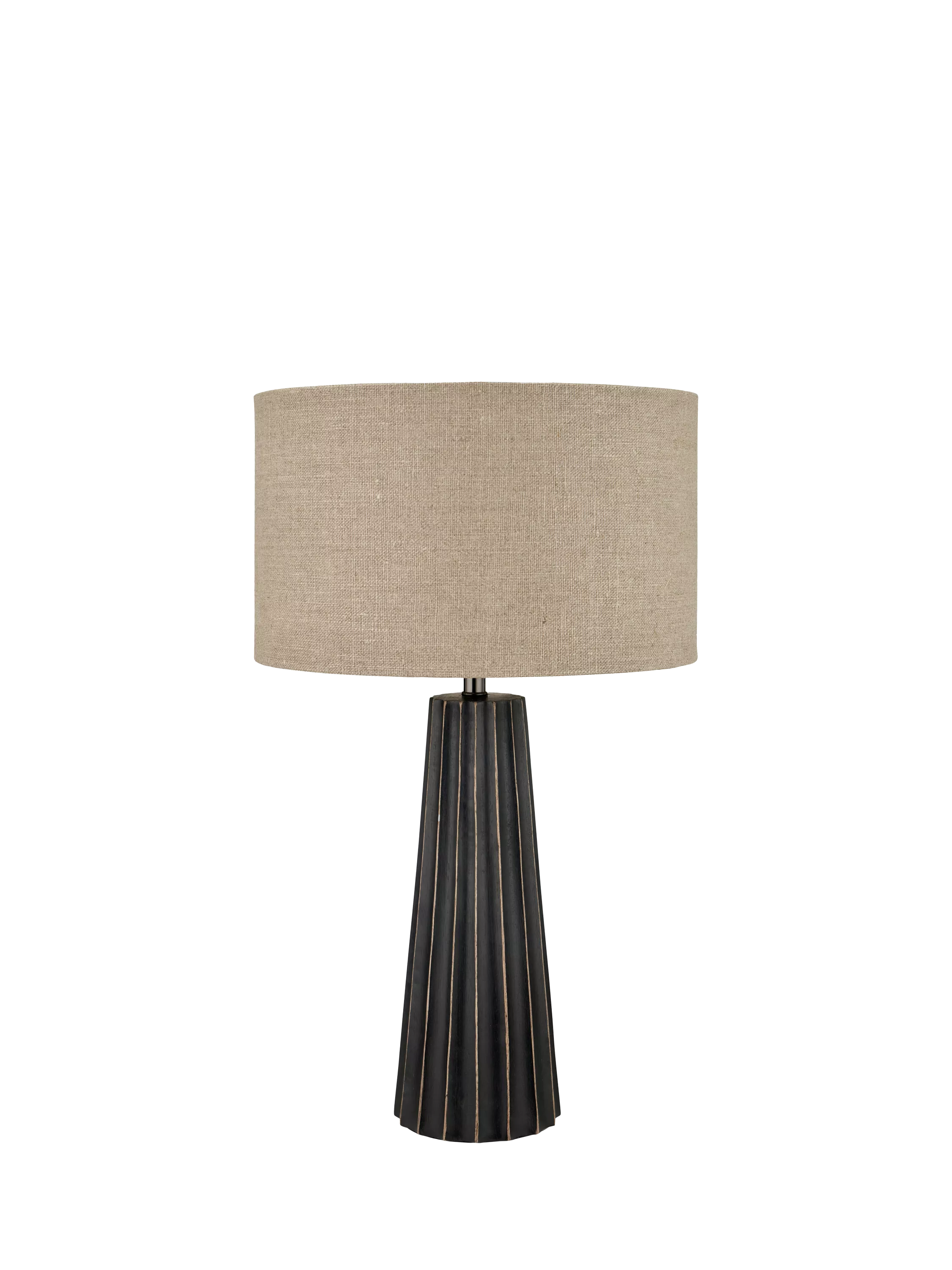 Pacific Draydon mango wood table lamp with linen shade - British product