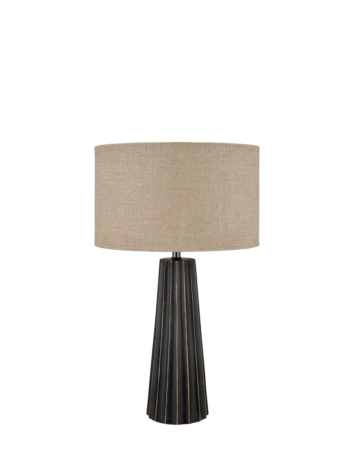 Pacific Draydon mango wood table lamp with linen shade - British product