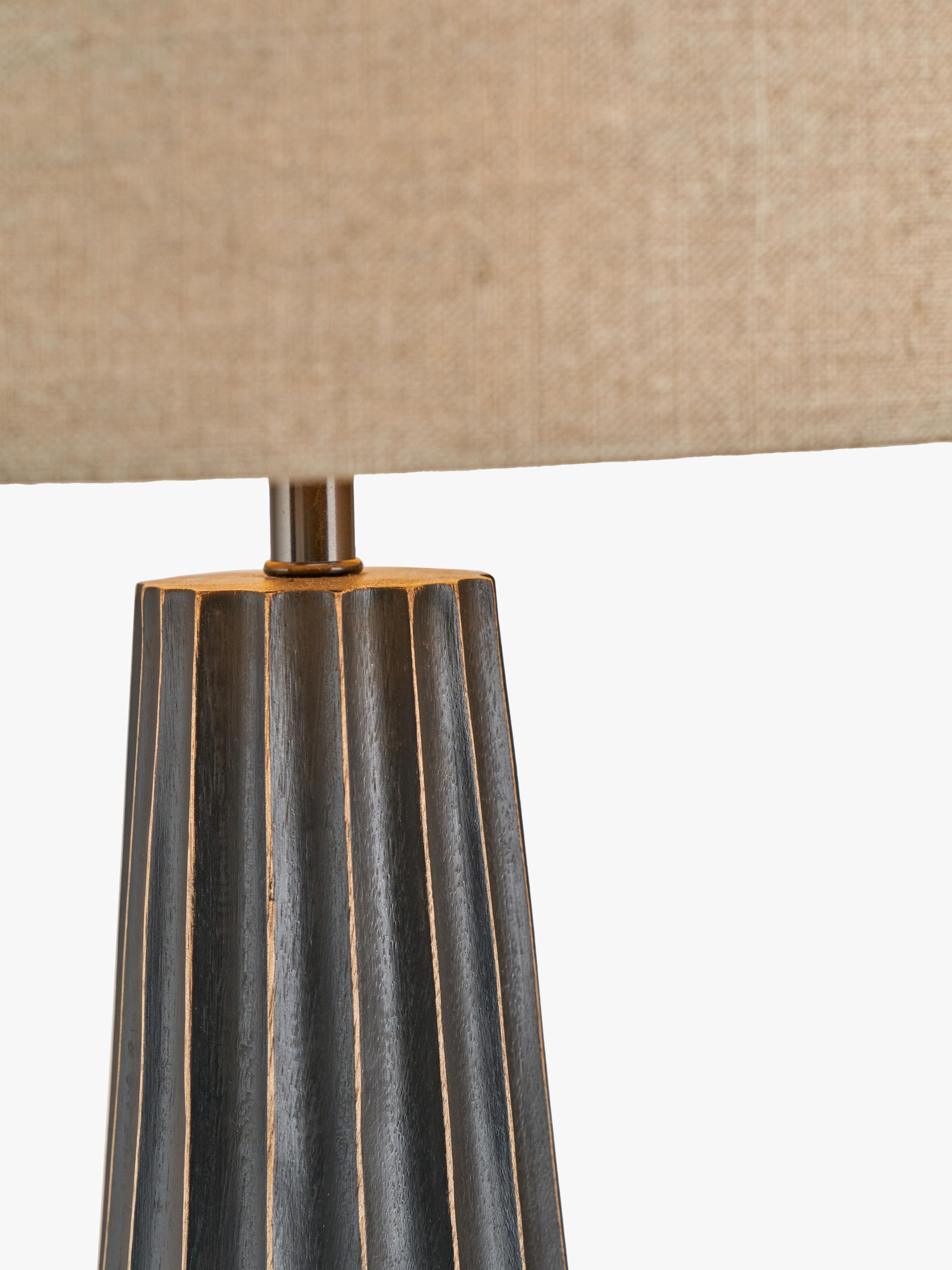 Pacific Draydon mango wood table lamp with linen shade - British product
