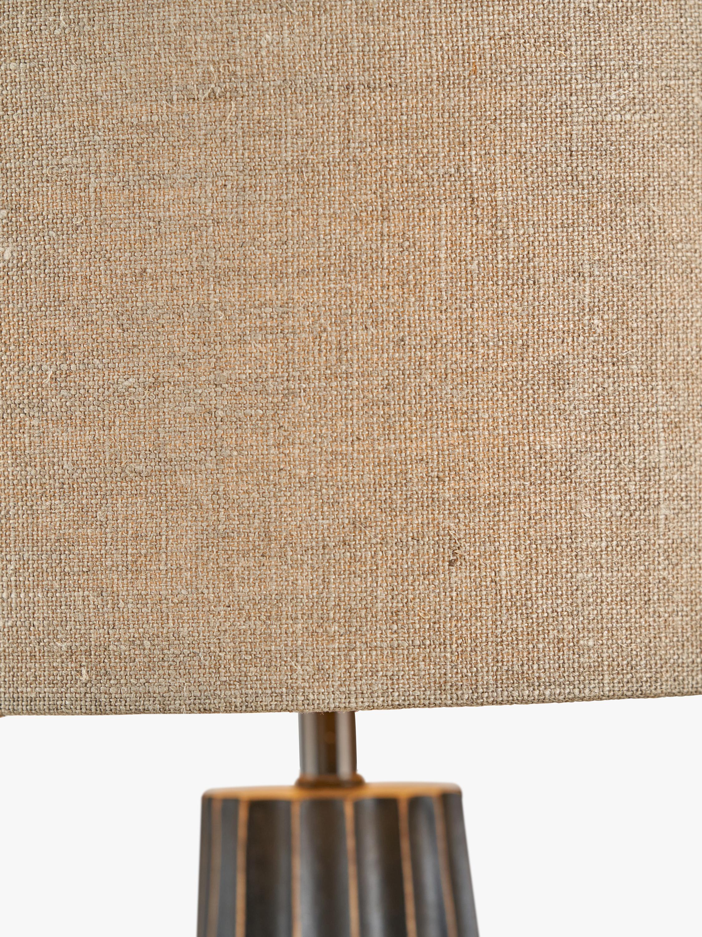 Pacific Draydon mango wood table lamp with linen shade - British product