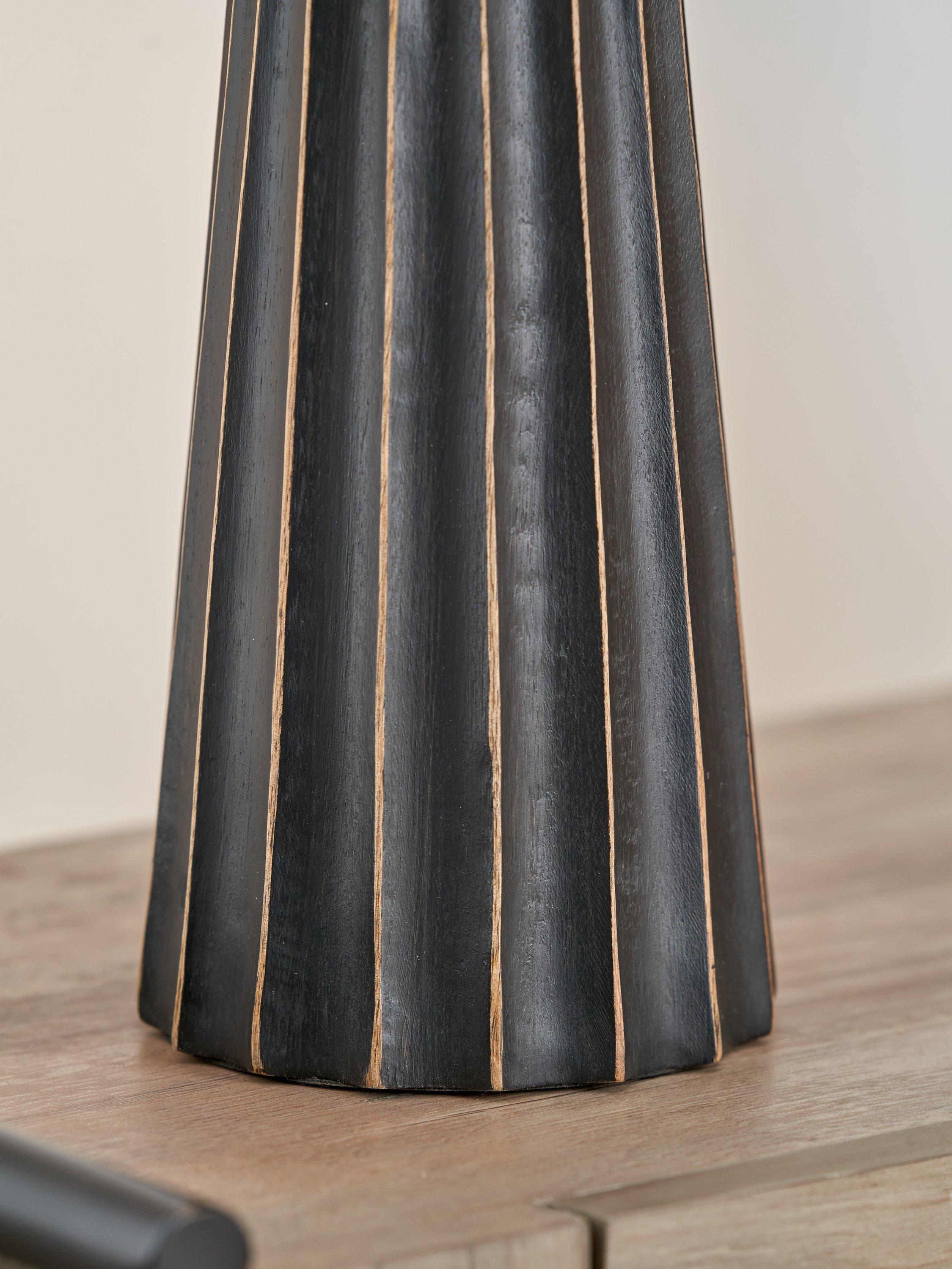 Pacific Draydon mango wood table lamp with linen shade - British product