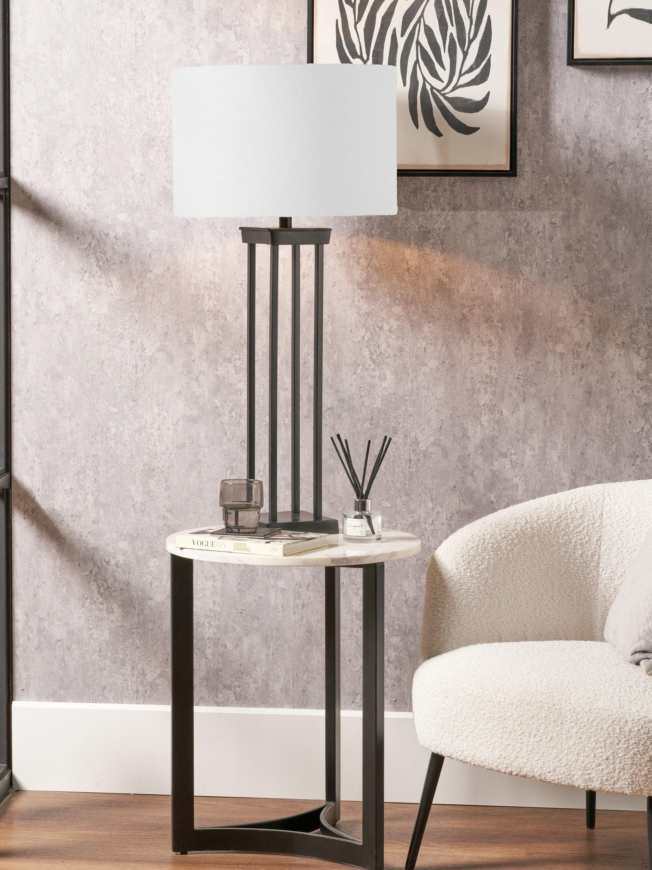Pacific metal table lamp with linen shade 86cm, imported from the UK