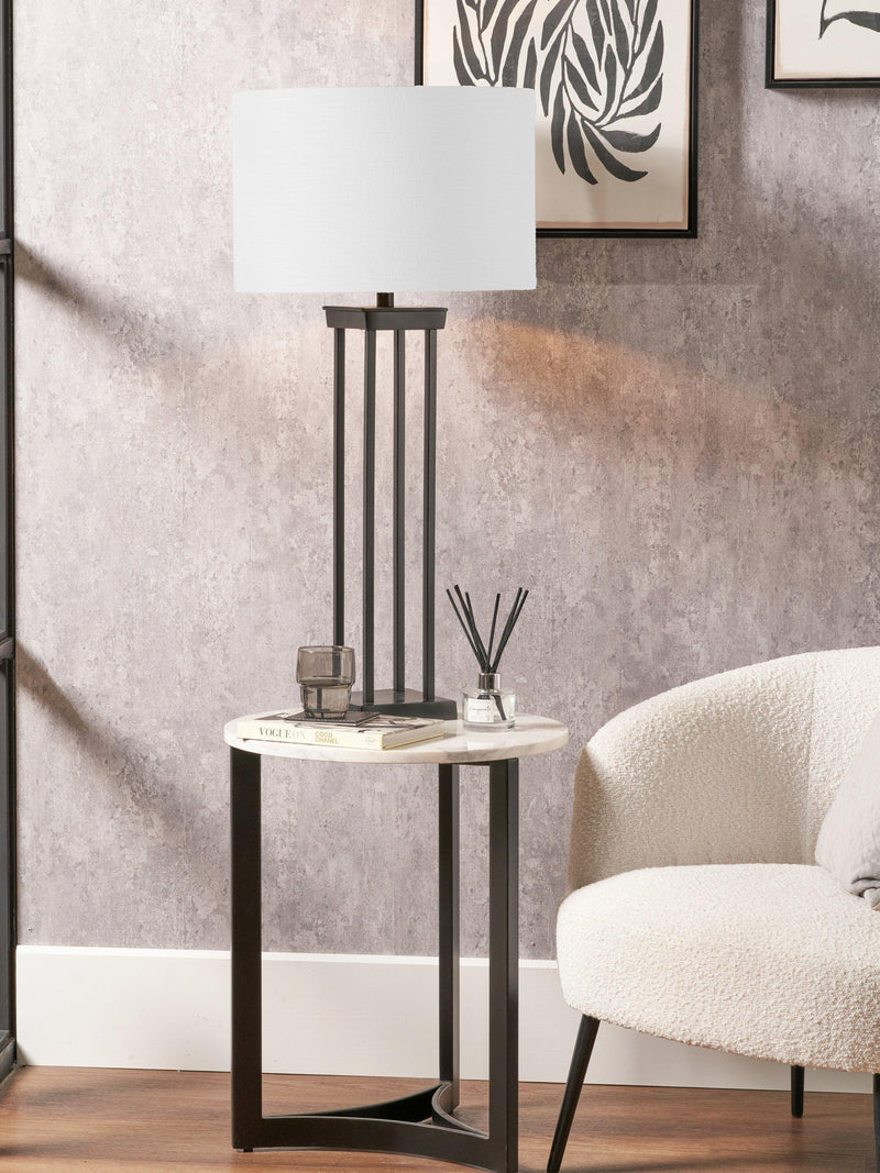 Pacific metal table lamp with linen shade 86cm, imported from the UK