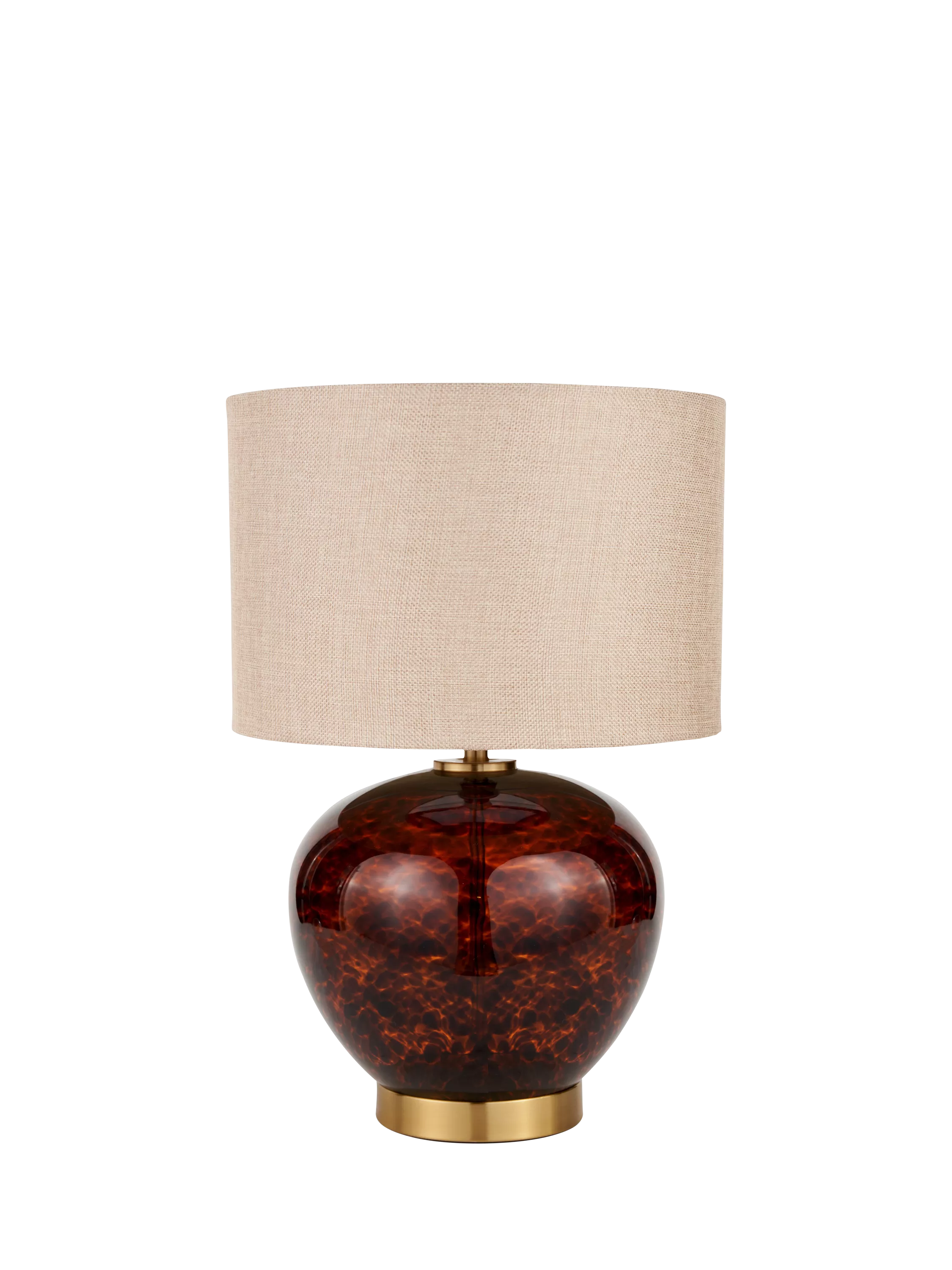 Pacific glass table lamp tortoiseshell brown 44cm, UK version