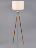 Pacific tripod floor lamp with wood veneer and metal accent (British brand)