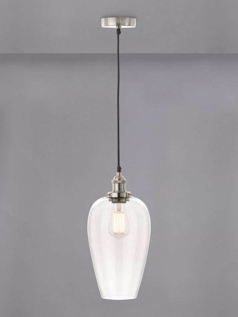 Pacific Clio long glass shade pendant ceiling light 123cm - British product