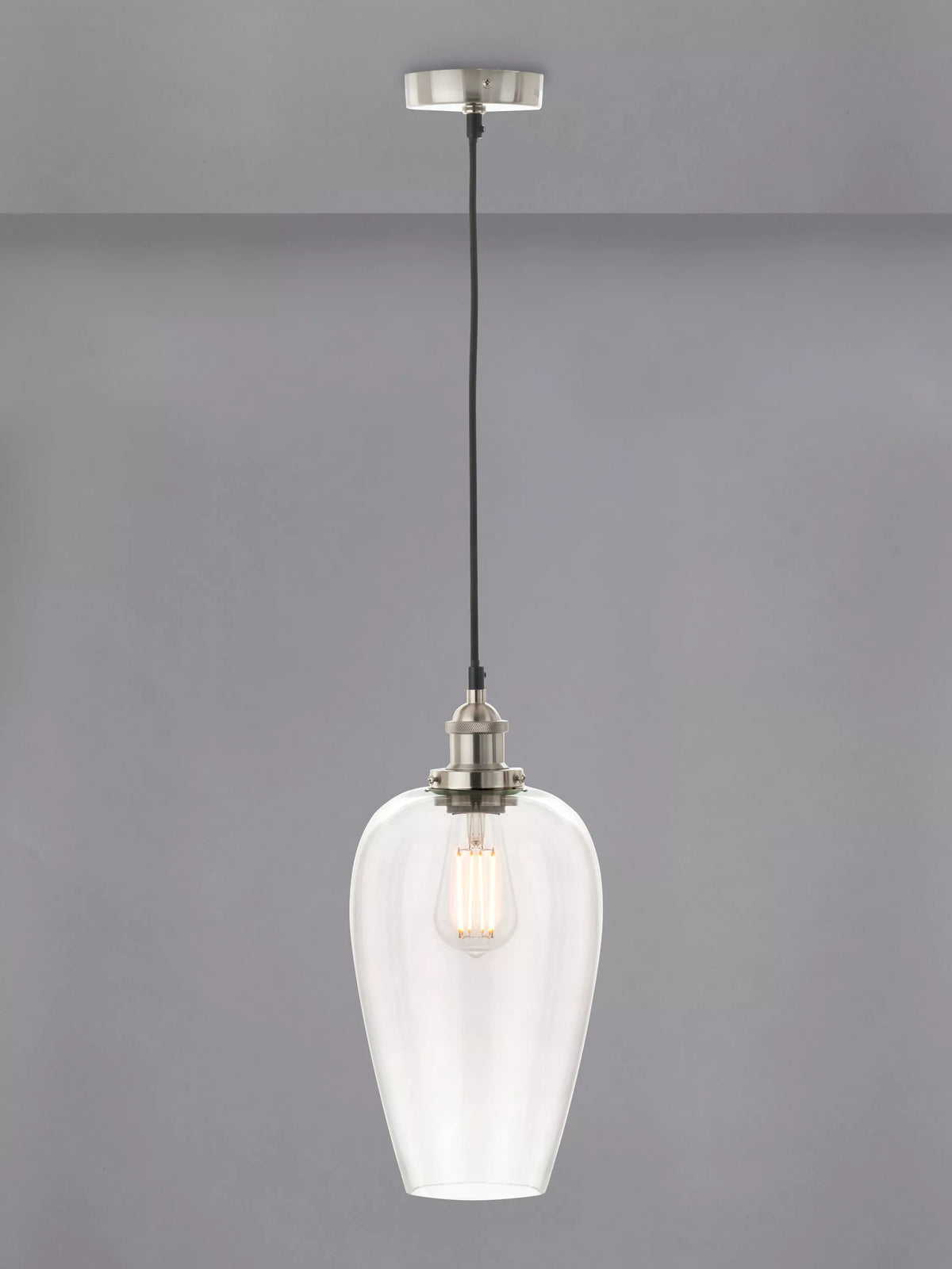 Pacific Clio long glass shade pendant ceiling light 123cm - British product