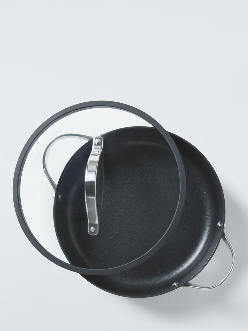 John Lewis non-stick aluminium casserole pan with glass lid - British product