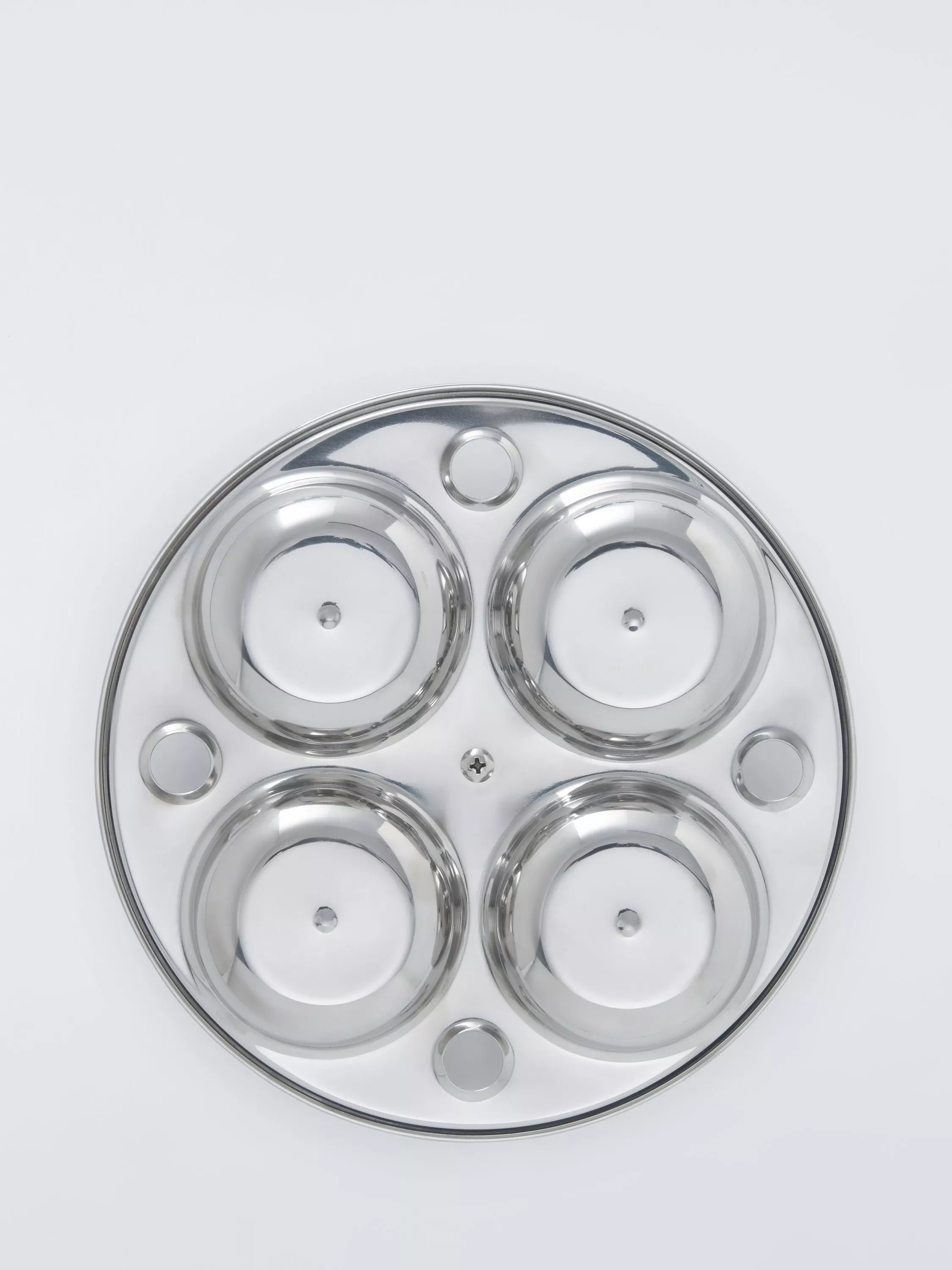 John Lewis non-stick egg poacher insert 4-hole stainless steel (British brand)