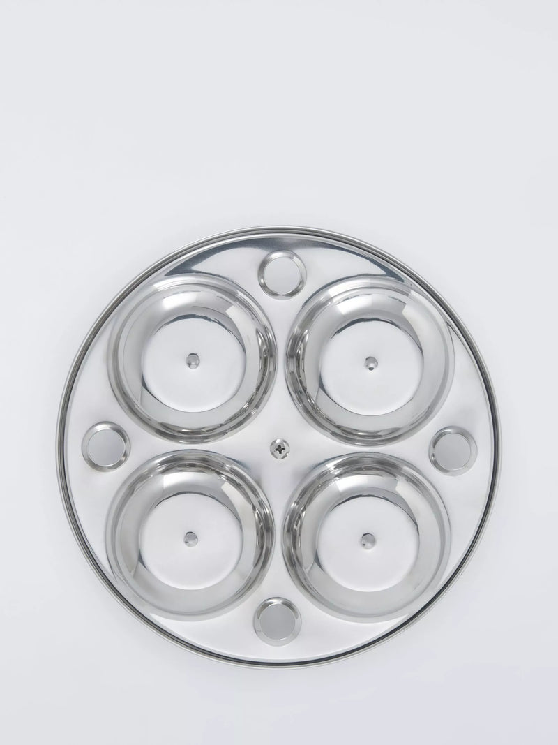 John Lewis non-stick egg poacher insert 4-hole stainless steel (British brand)