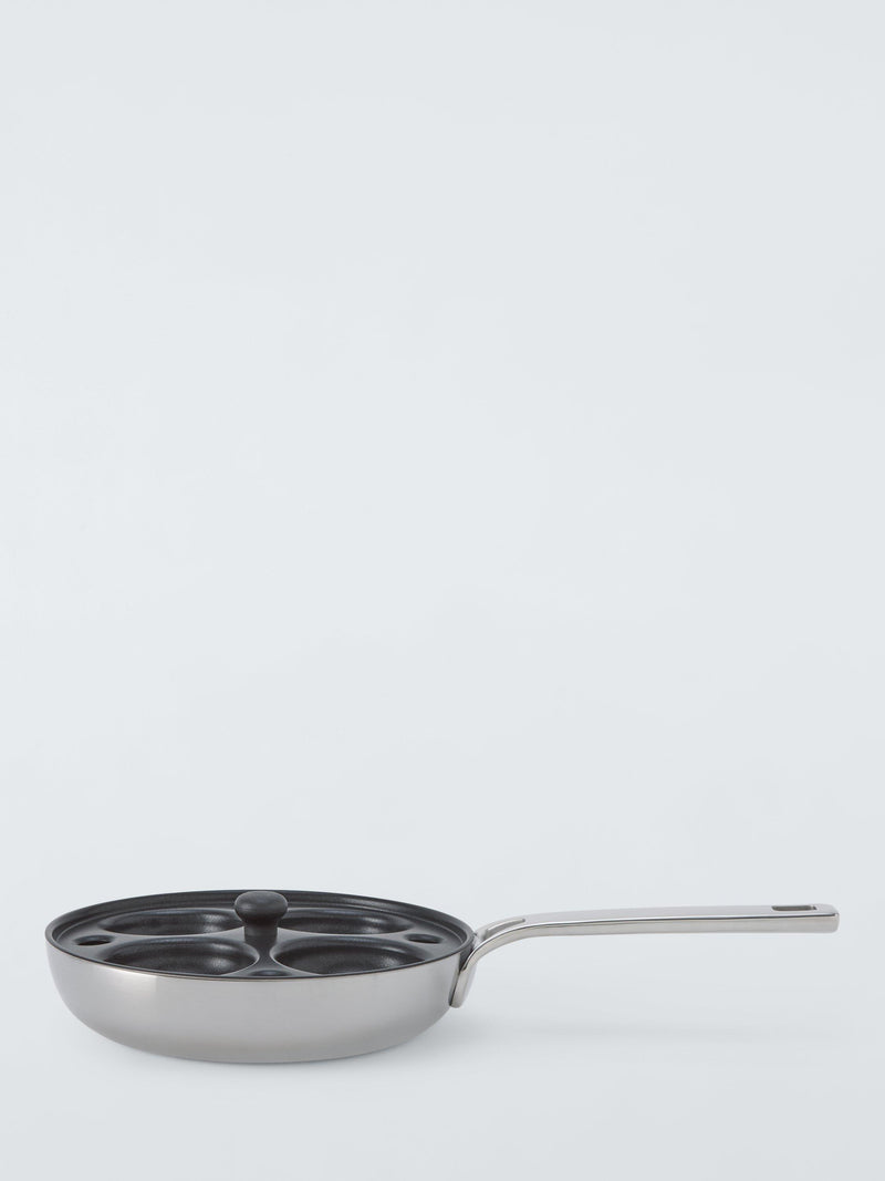 John Lewis non-stick egg poacher insert 4-hole stainless steel (British brand)