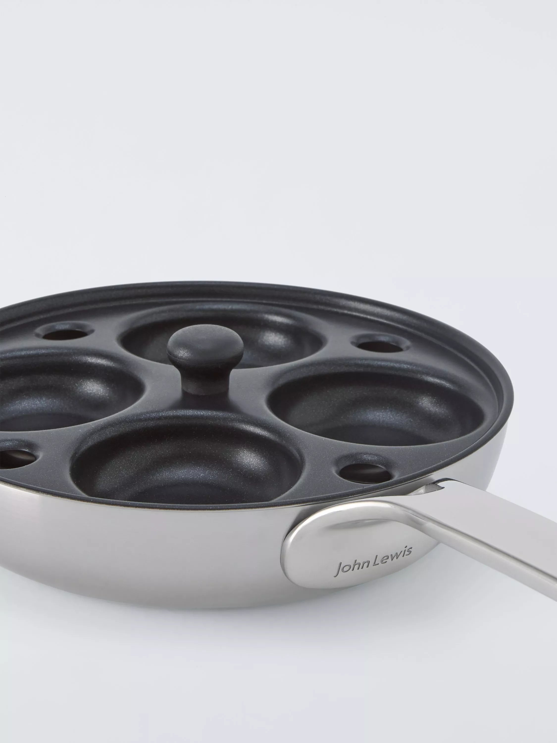 John Lewis non-stick egg poacher insert 4-hole stainless steel (British brand)
