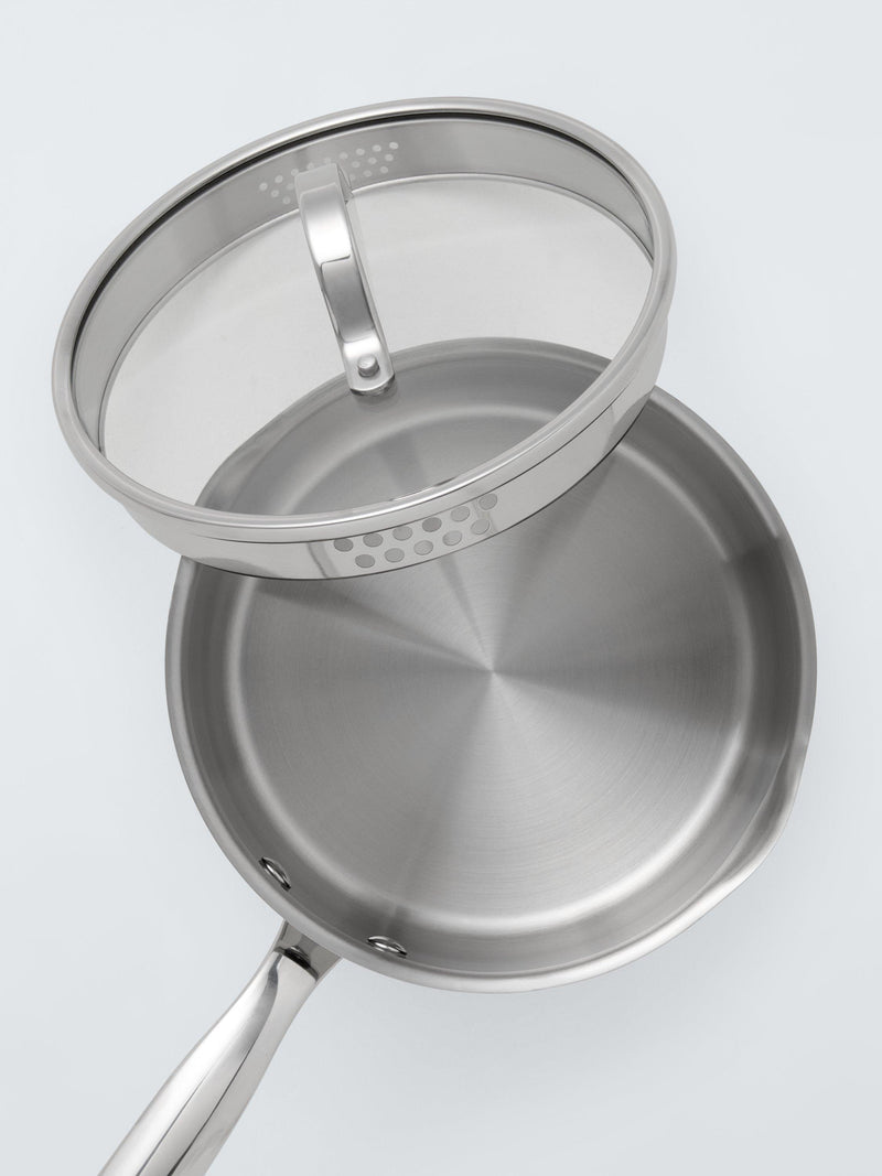 John Lewis 3-piece stainless steel saucepan set (British brand)