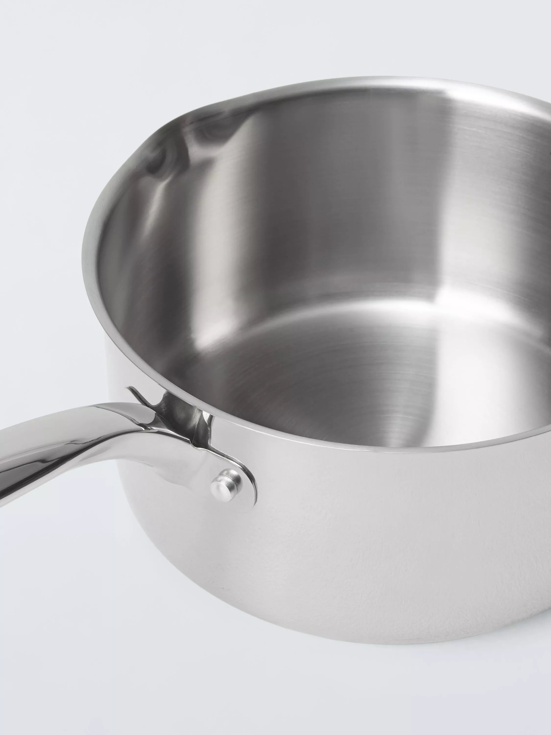 John Lewis 3-piece stainless steel saucepan set (British brand)