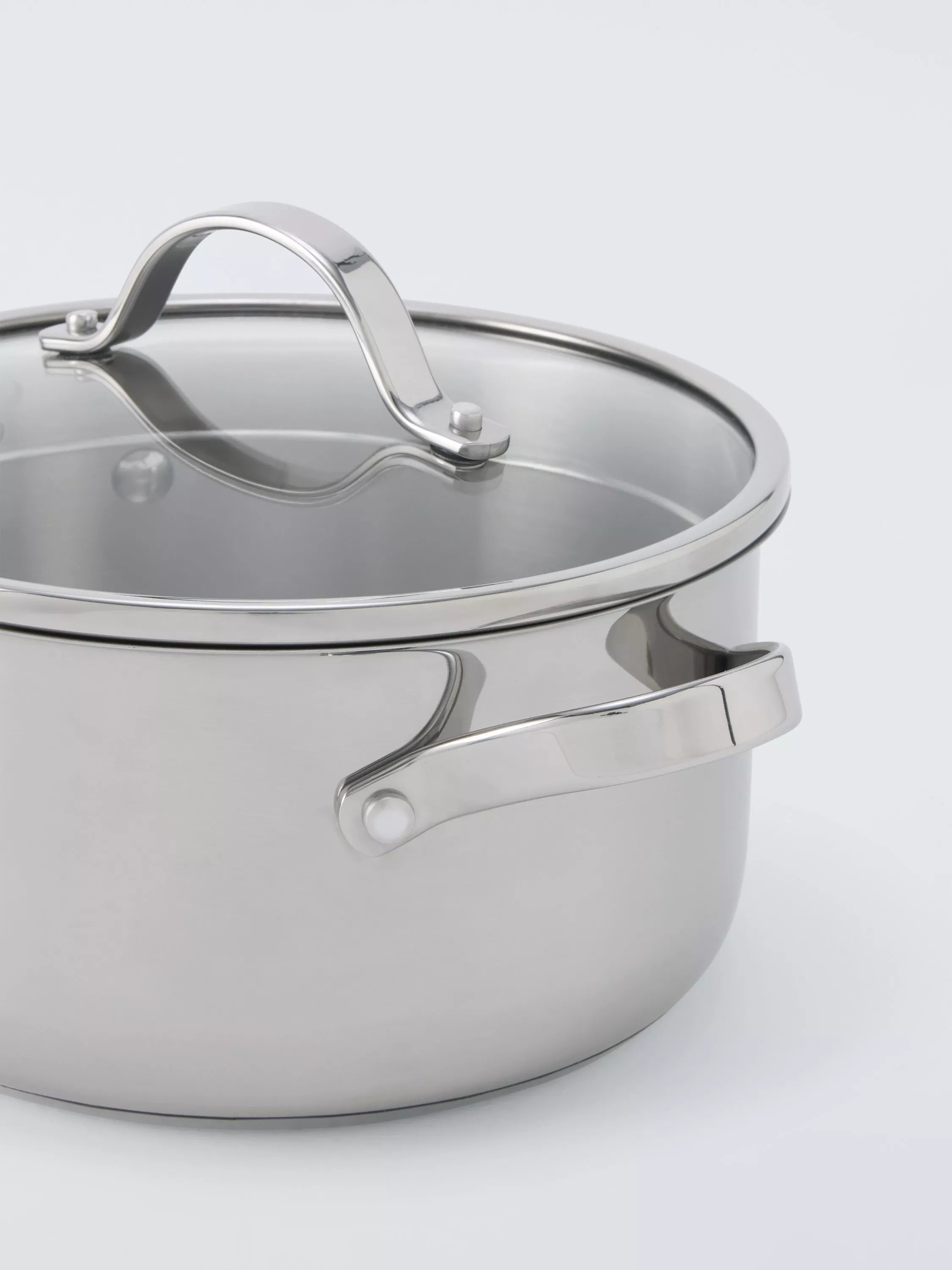 John Lewis stainless steel casserole 20cm with lid (British brand)