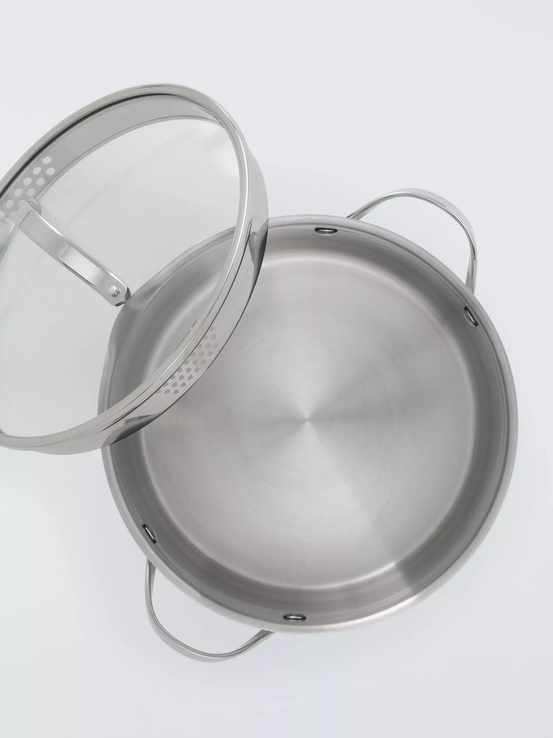 John Lewis stainless steel casserole 24cm with lid (British brand)