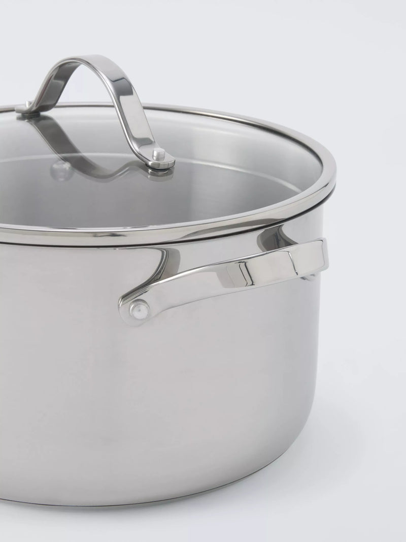 John Lewis stainless steel casserole 24cm with lid (British brand)
