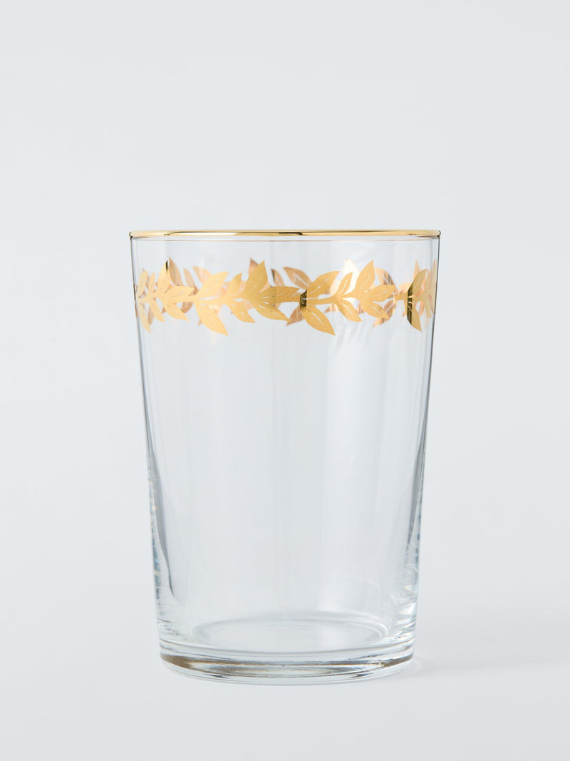 John Lewis Leaf Rim Tumbler Clear Gold 500ml, UK version
