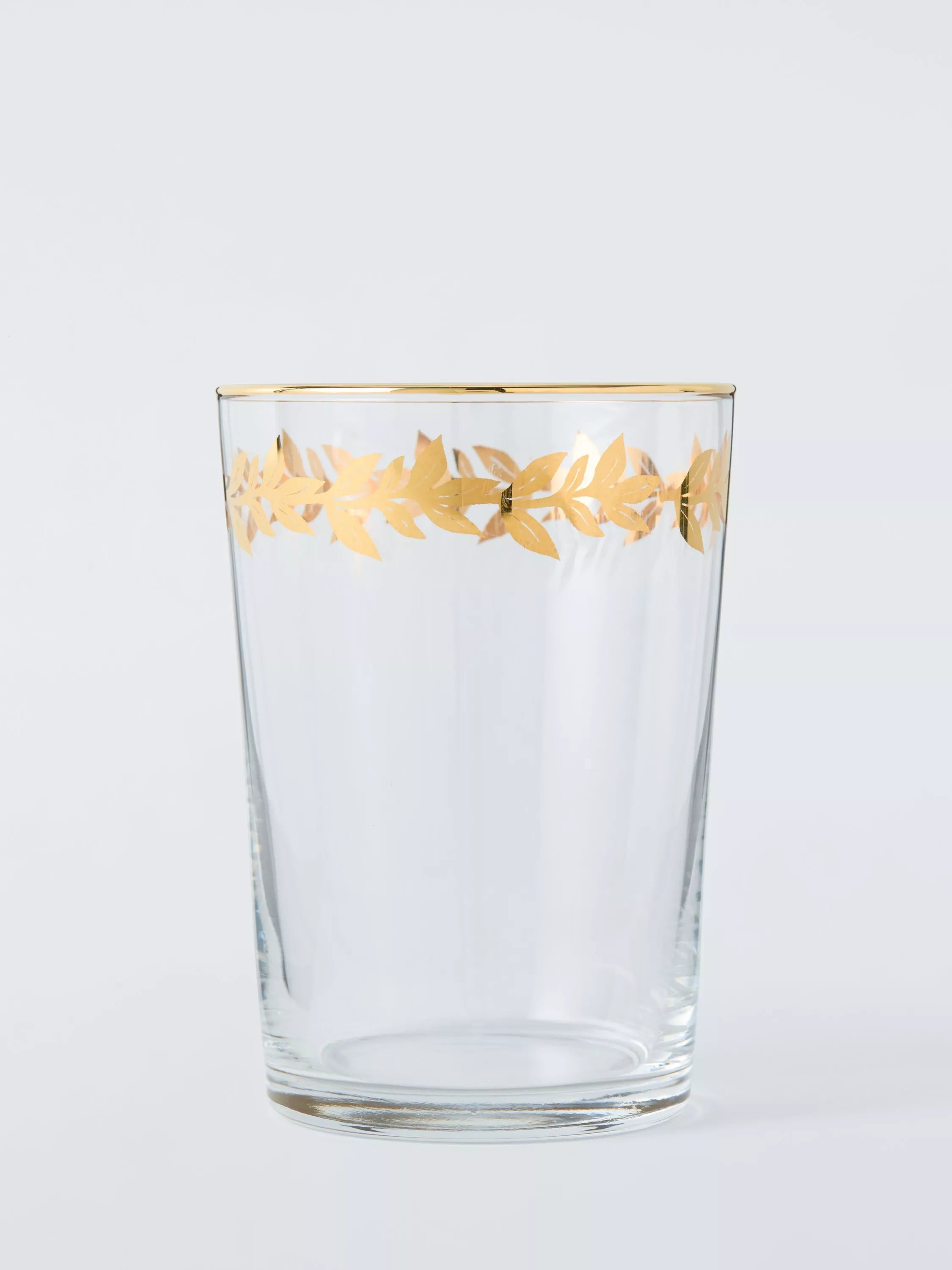 John Lewis Leaf Rim Tumbler Clear Gold 500ml, UK version
