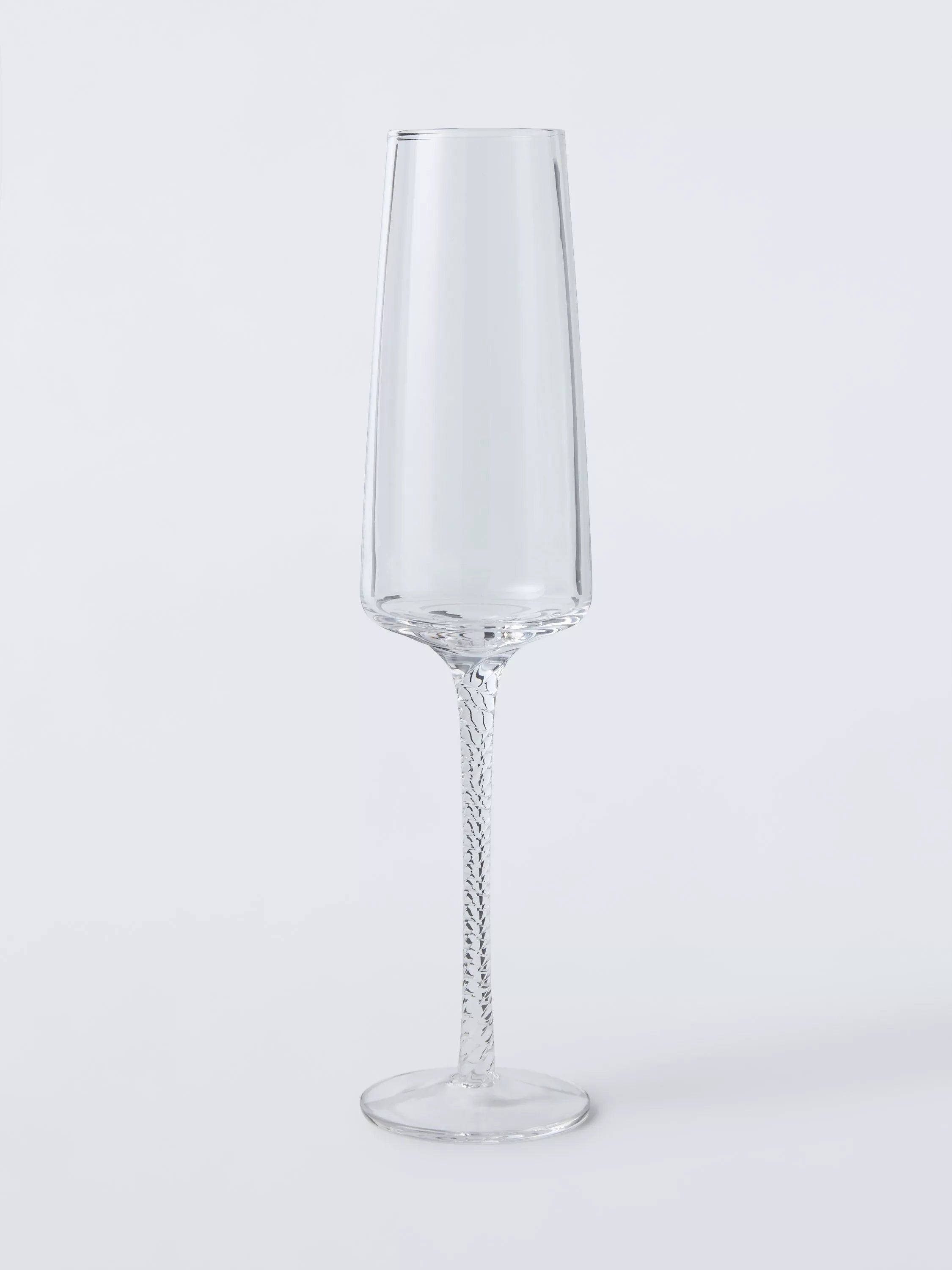 John Lewis twisted stem champagne flute set of 2 clear glass - UK version