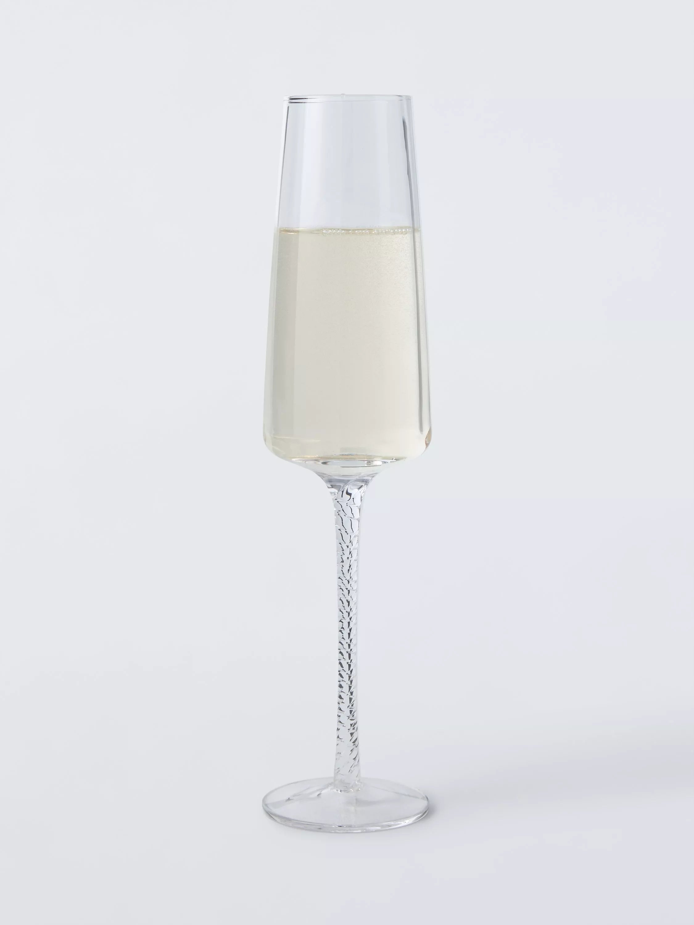 John Lewis twisted stem champagne flute set of 2 clear glass - UK version
