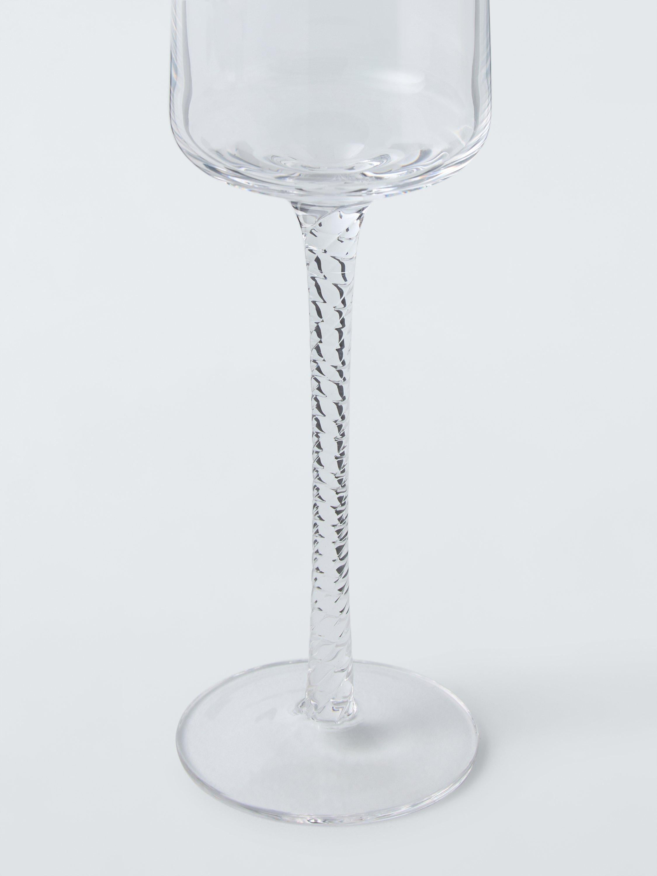 John Lewis twisted stem champagne flute set of 2 clear glass - UK version