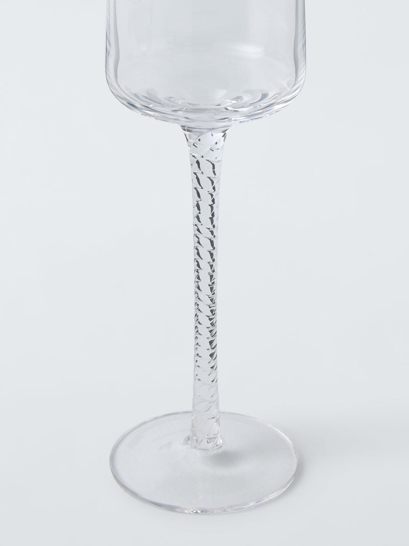 John Lewis twisted stem champagne flute set of 2 clear glass - UK version