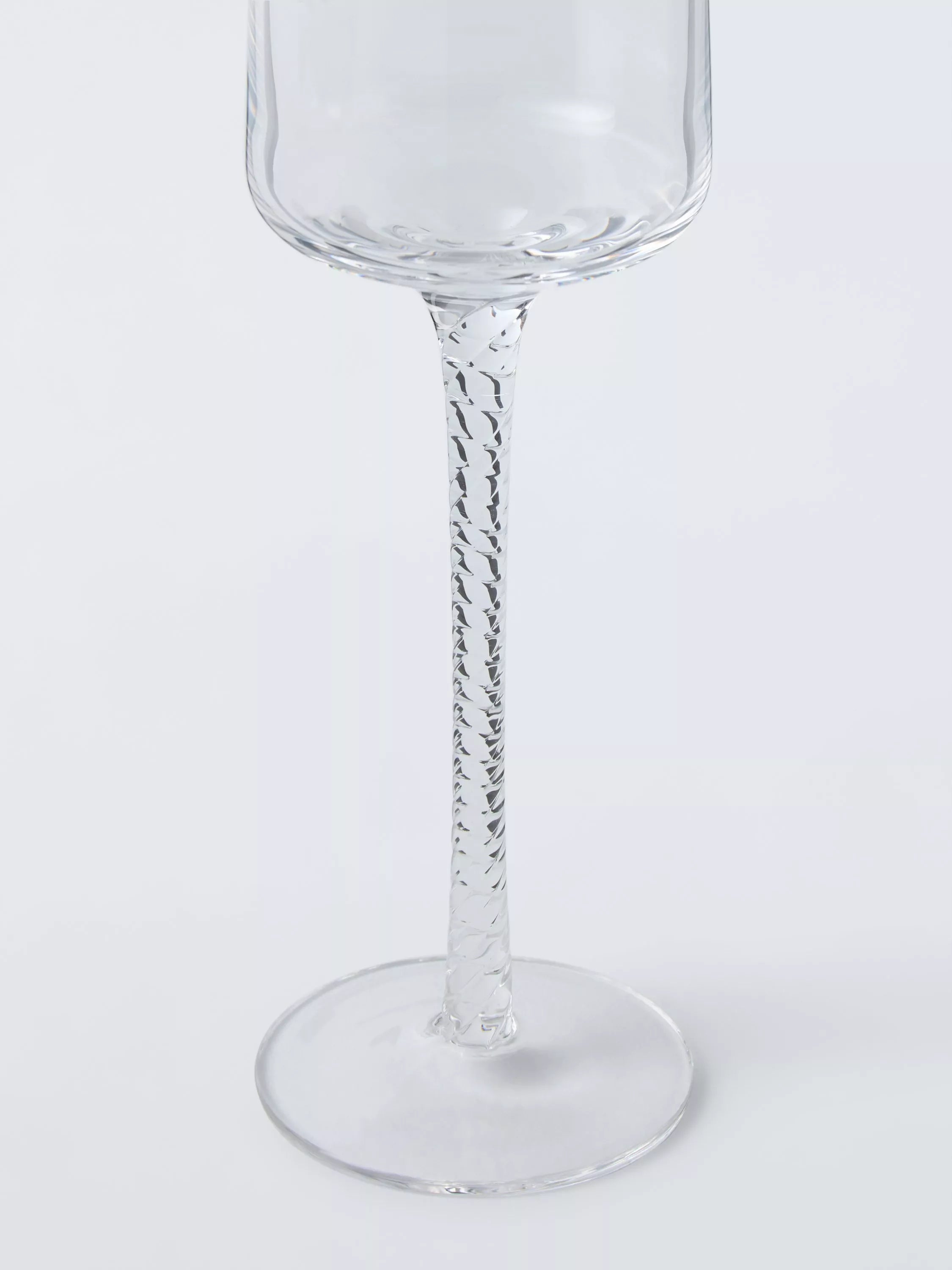 John Lewis twisted stem champagne flute set of 2 clear glass - UK version