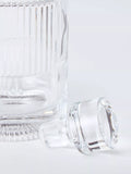 John Lewis ribbed cut glass decanter and tumblers, imported from the UK