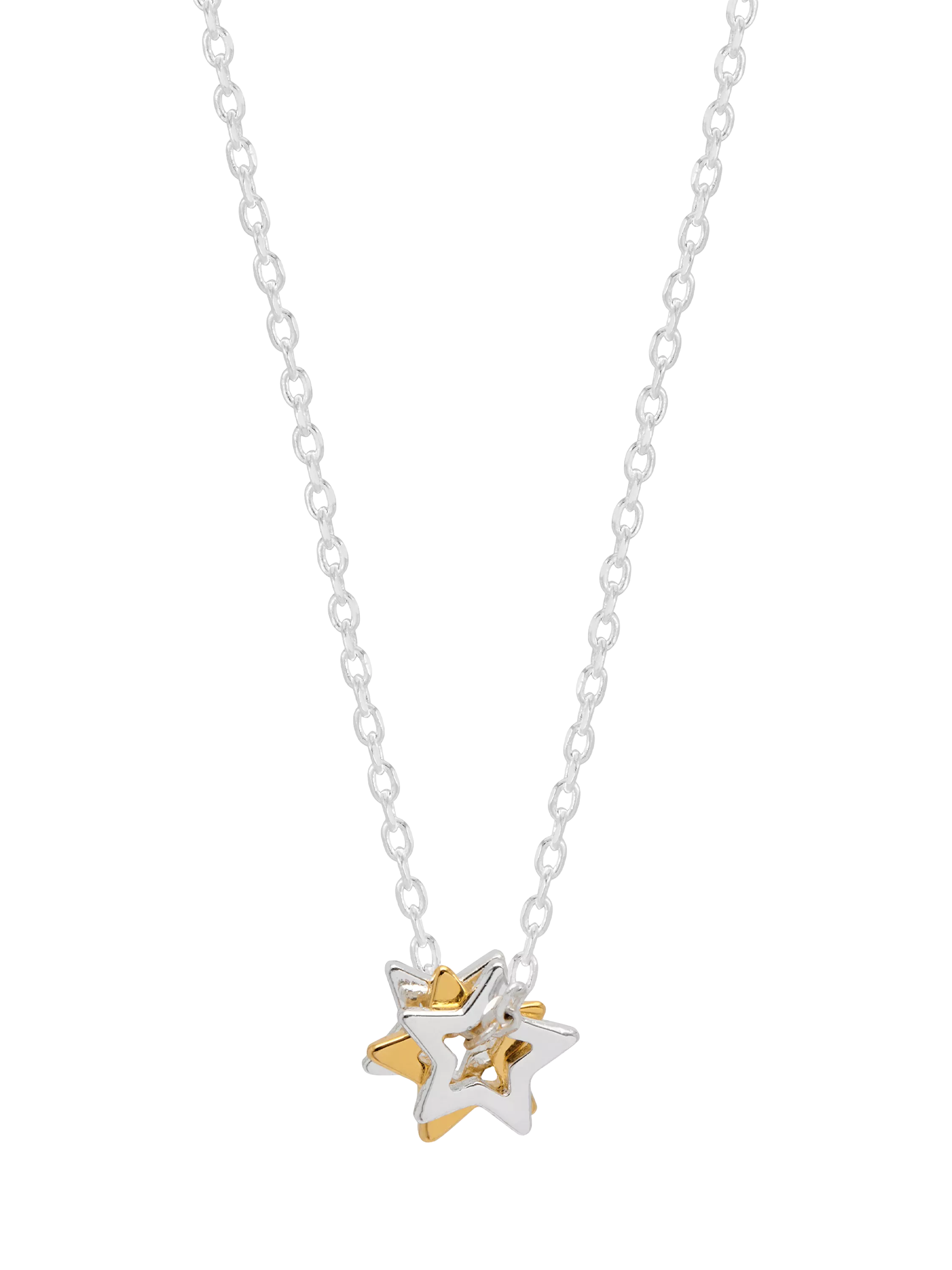 Estella Bartlett triple star charm necklace gold silver, imported from the UK