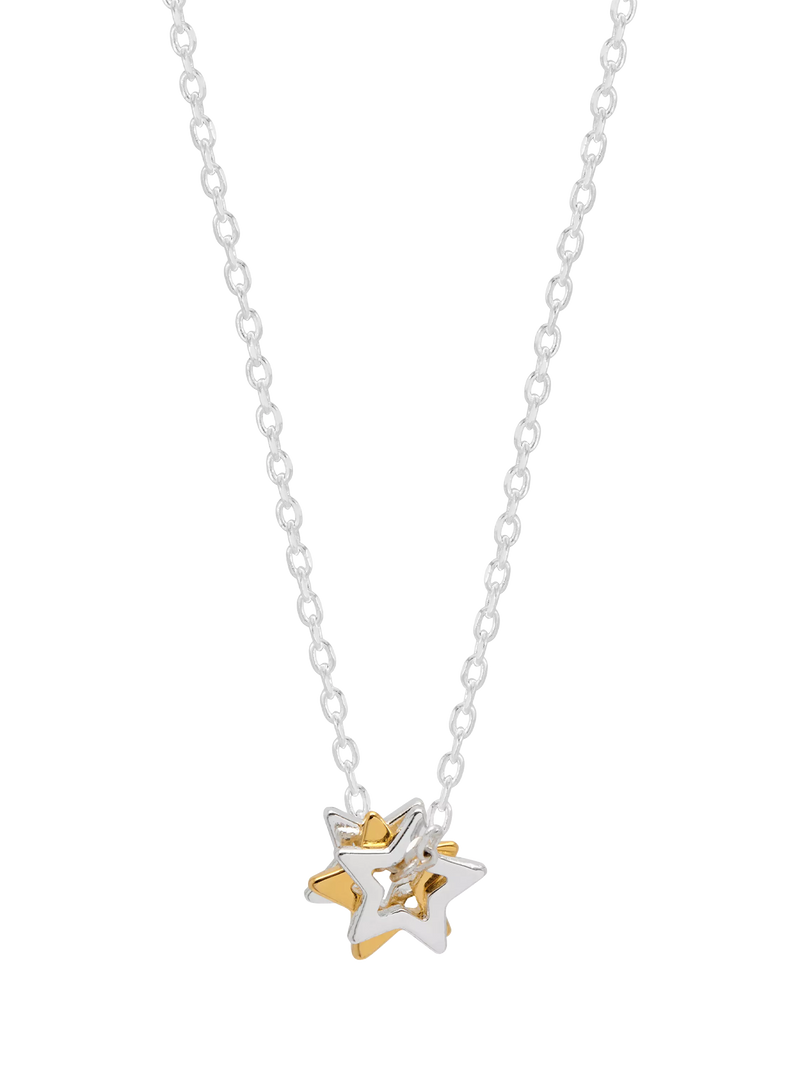 Estella Bartlett triple star charm necklace gold silver, imported from the UK